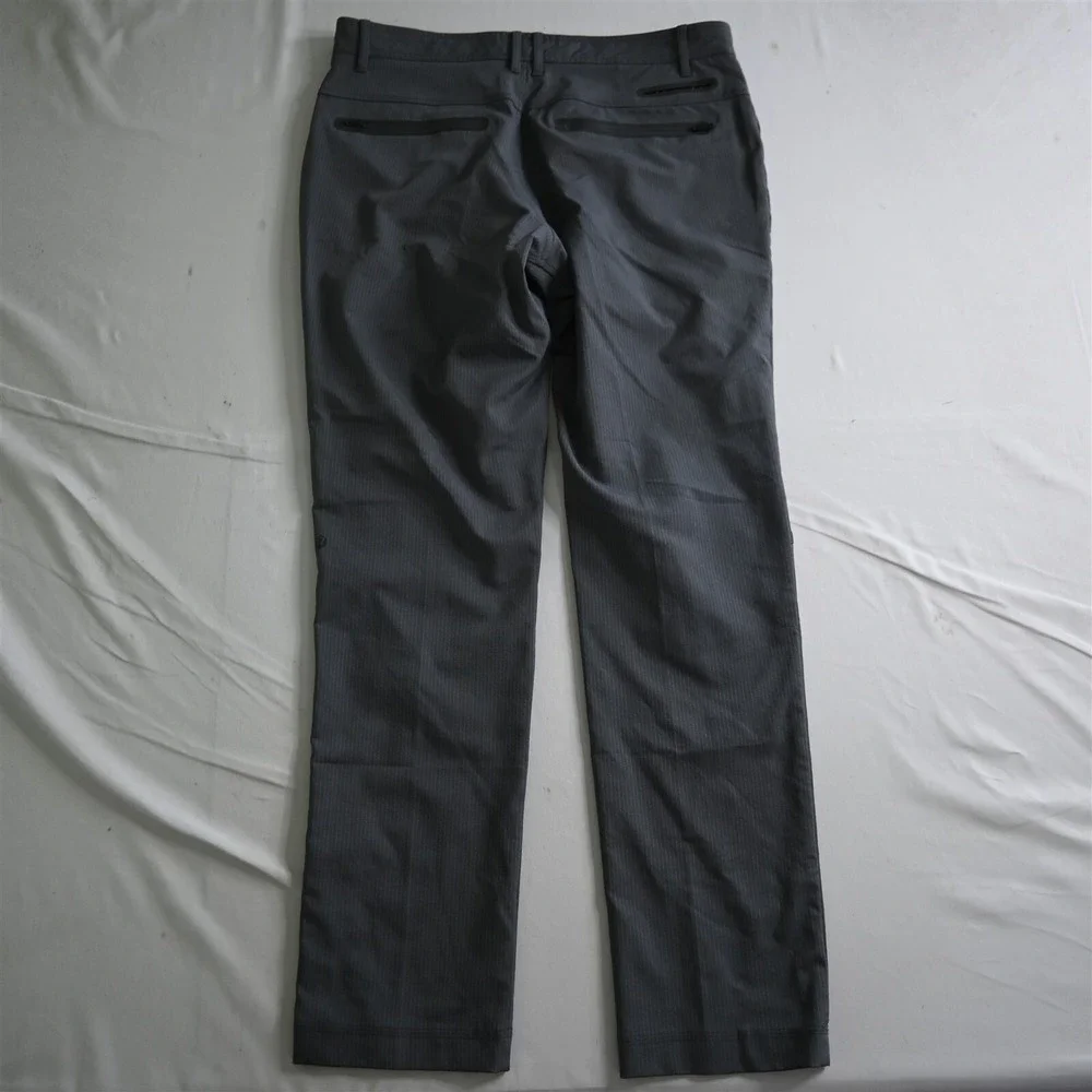 Lululemon 36x32 Gray Stripe‎ Zip Pocket Commuter Mens Pants